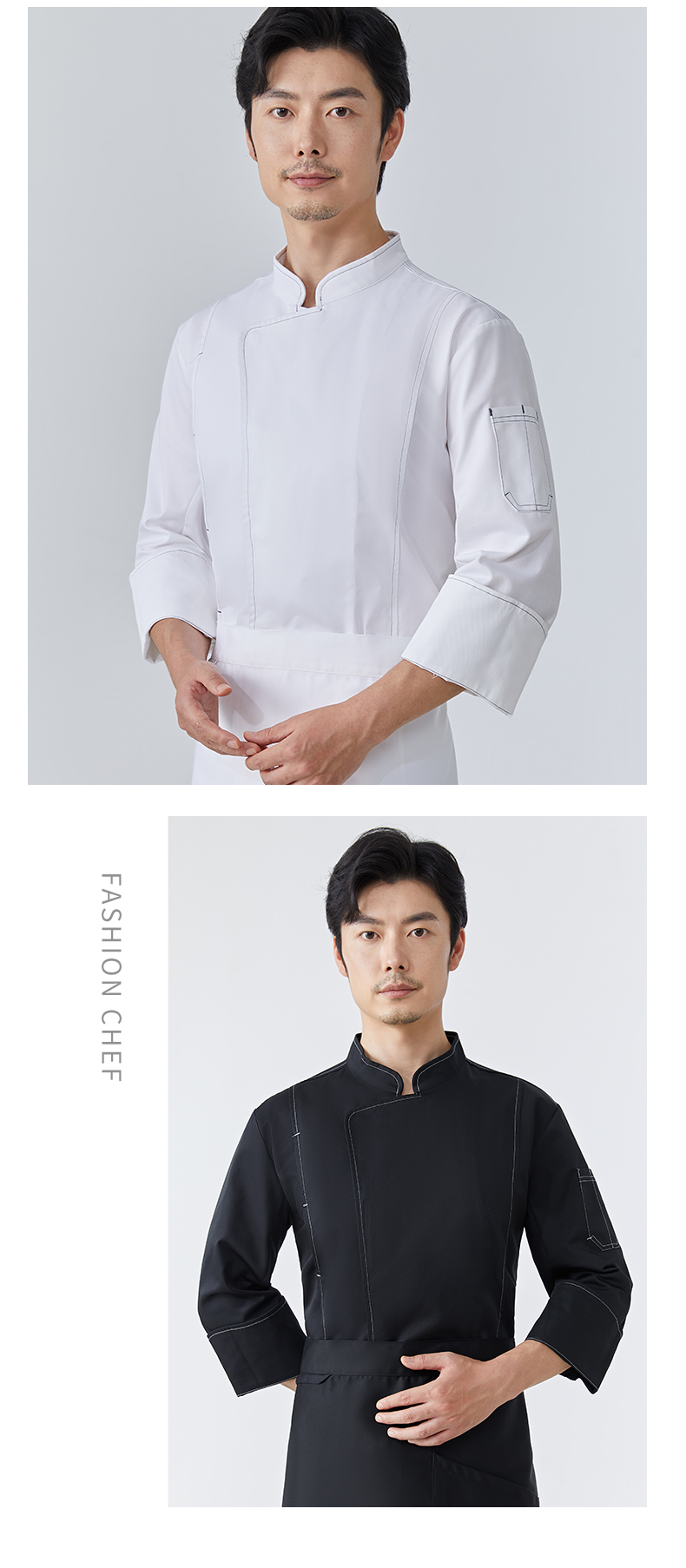 Polyester cotton waterproof hotel western restaurant long sleeve chef uniform top H15-LS-316