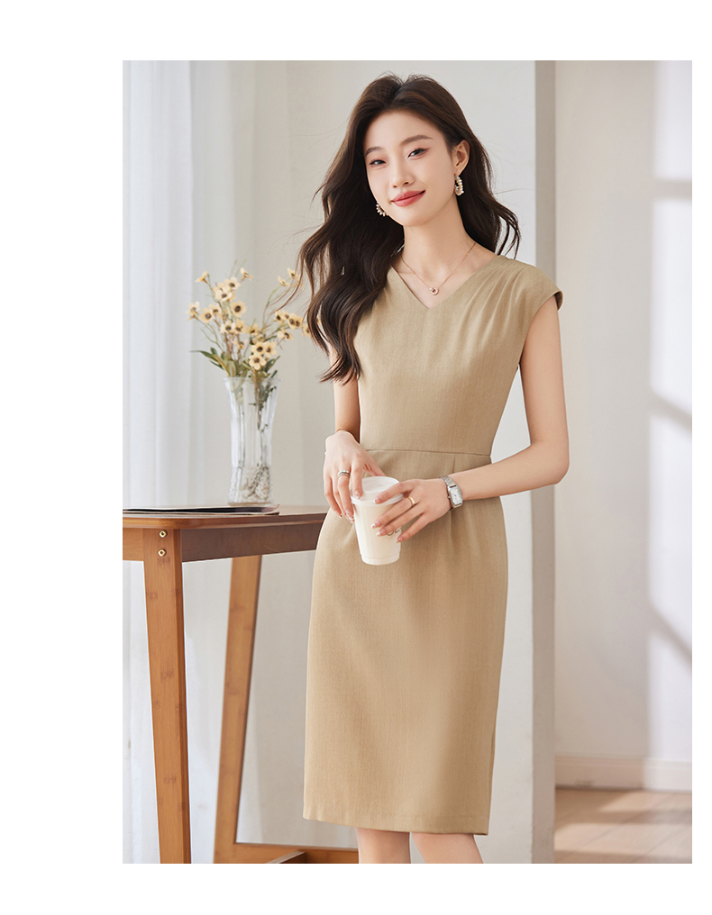 Pleated design soft and comfortable slim fit fashionable commuter dress DB1-209