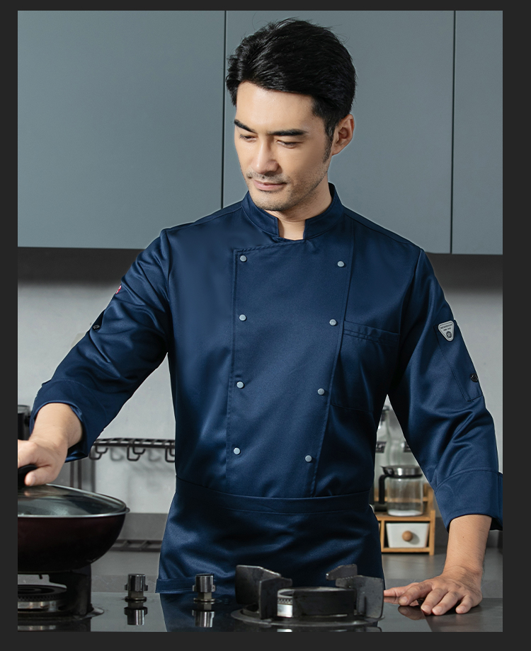 Not easy to fade and high temperature resistant hotel restaurant chef uniform H12-New Cooking