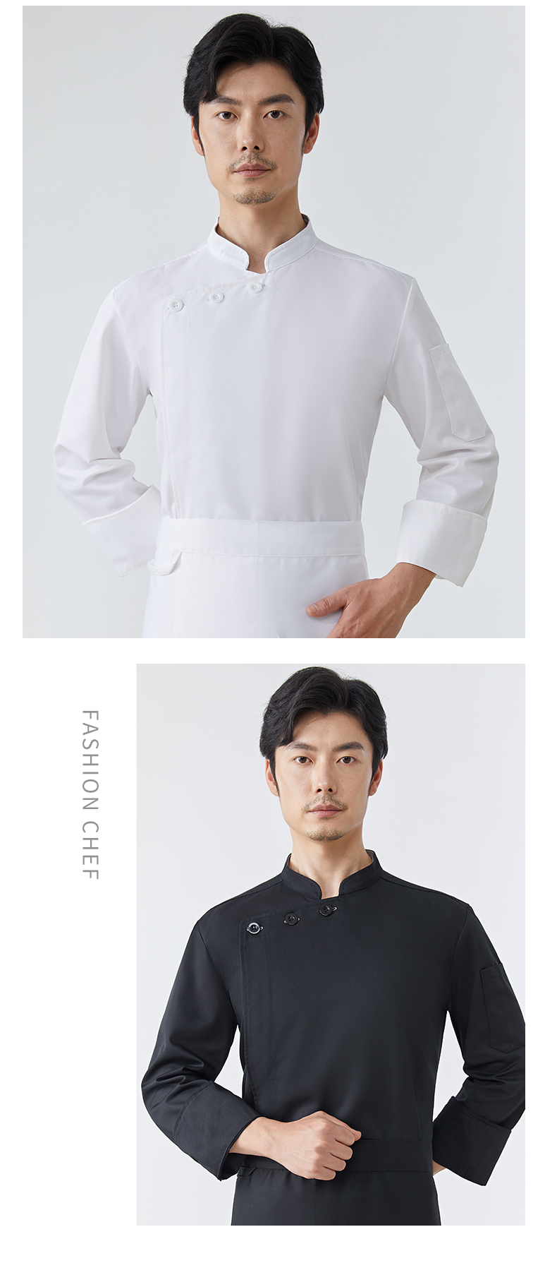 Polyester cotton waterproof restaurant hotel long sleeve chef uniform top H15-LS-312