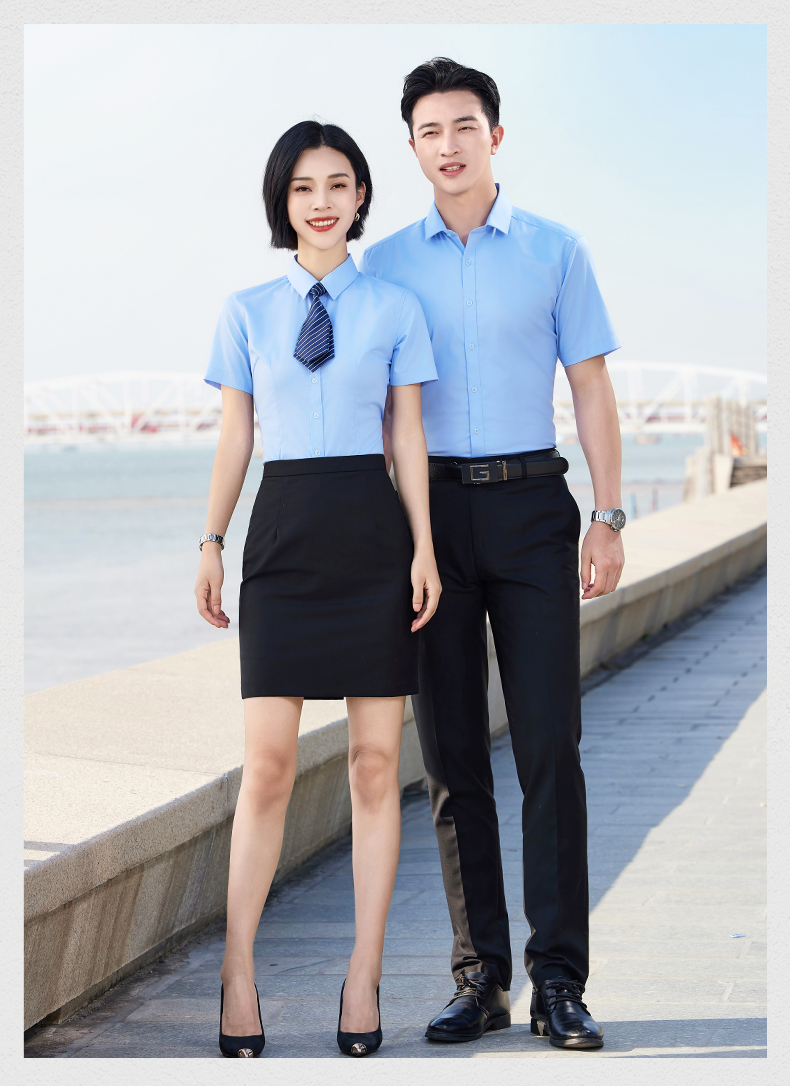 Modal business slightly elastic button short-sleeved shirt DQ1-2310 button short-sleeved women