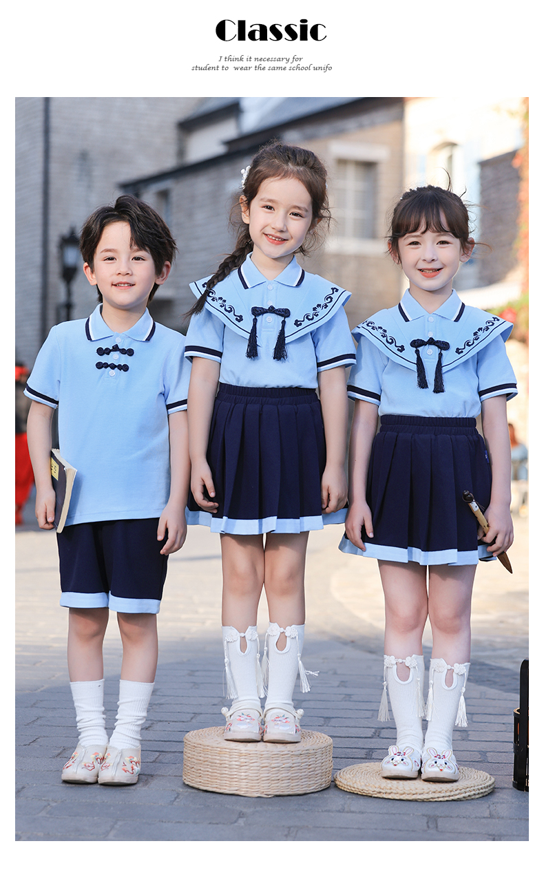 Comfortable and soft small cape design school uniform suit 168-6961