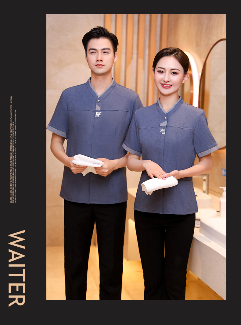 Triangle hotel cleaning work clothes men style H19-Triangle cleaning men style