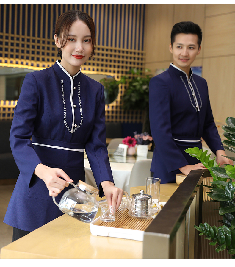 Double-winged long-sleeved waiter work clothes H02-21LY183-185