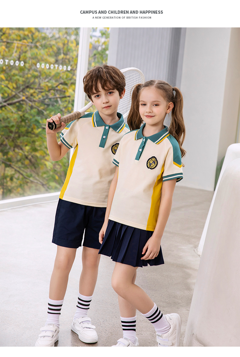 British style new middle and primary school long sleeve class uniform school uniform set 215-9095 (including badge)