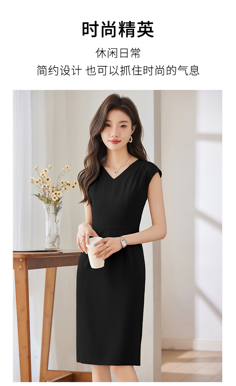 Pleated design soft and comfortable slim fit fashionable commuter dress DB1-209