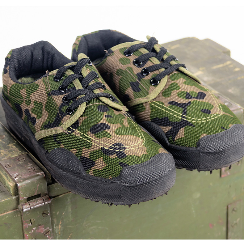 Student military training low-top camouflage wear-resistant breathable canvas rubber shoes camouflage shoes H24-2023020101