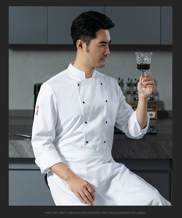 Not easy to fade and high temperature resistant hotel restaurant chef uniform H12-New Cooking