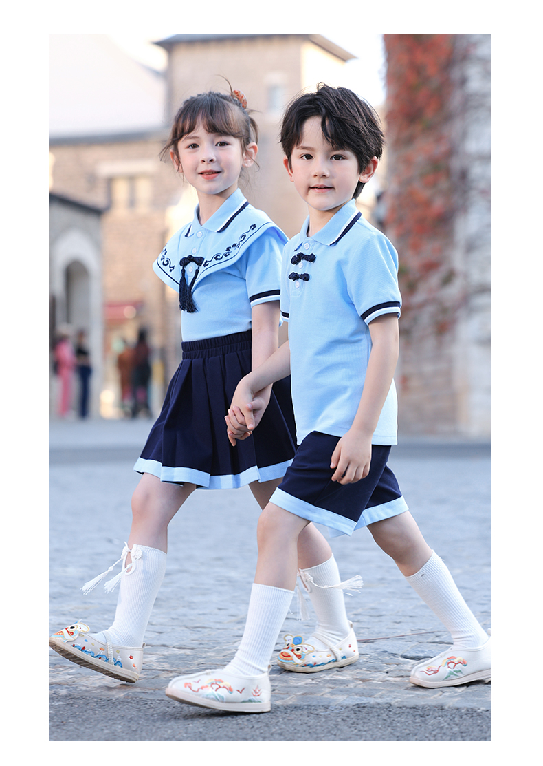 Comfortable and soft small cape design school uniform suit 168-6961