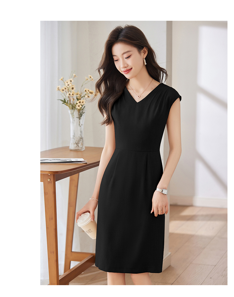 Pleated design soft and comfortable slim fit fashionable commuter dress DB1-209