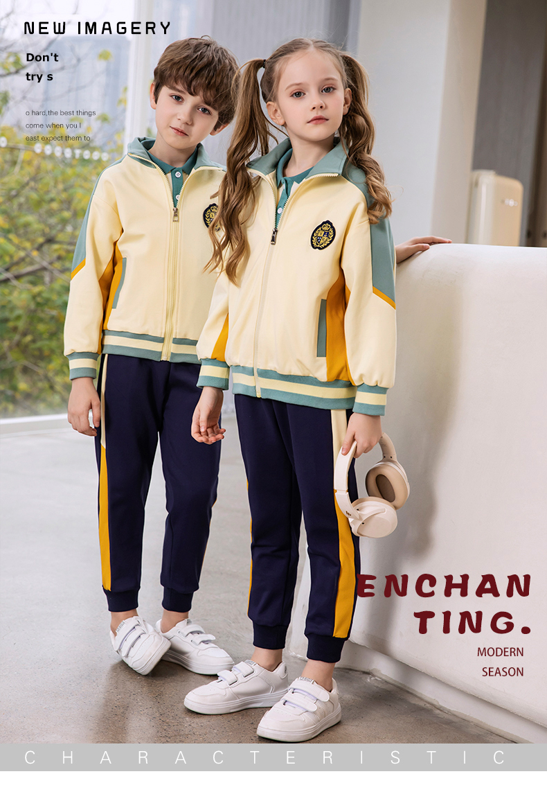 British style new middle and primary school long sleeve class uniform school uniform set 215-9095 (including badge)