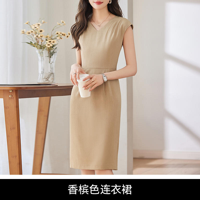 Pleated design soft and comfortable slim fit fashionable commuter dress DB1-209