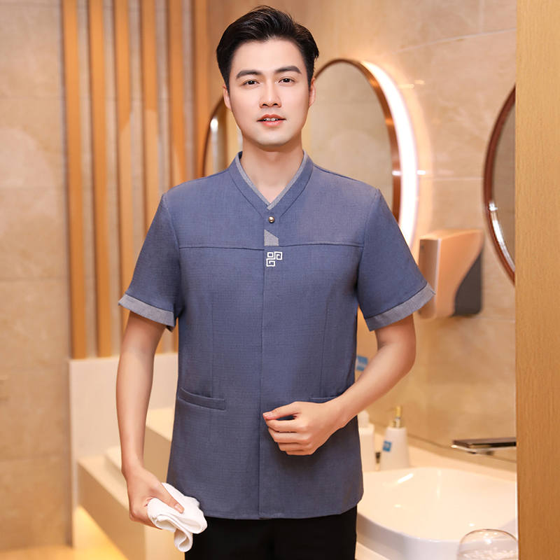 Triangle hotel cleaning work clothes men style H19-Triangle cleaning men style