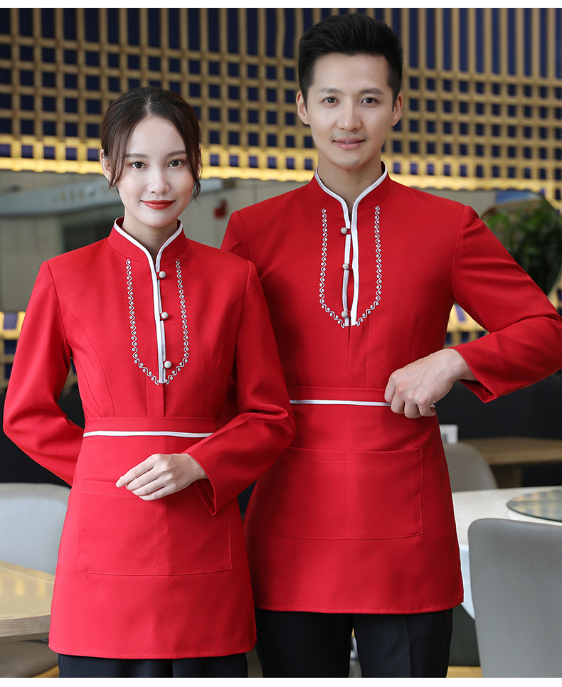 Double-winged long-sleeved waiter work clothes H02-21LY183-185