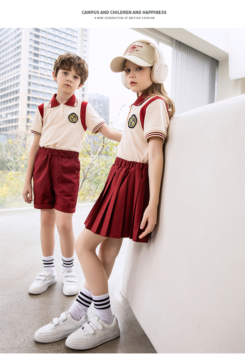 College style primary and secondary school long sleeve sports class uniform school uniform set 215-9097 (including badge)