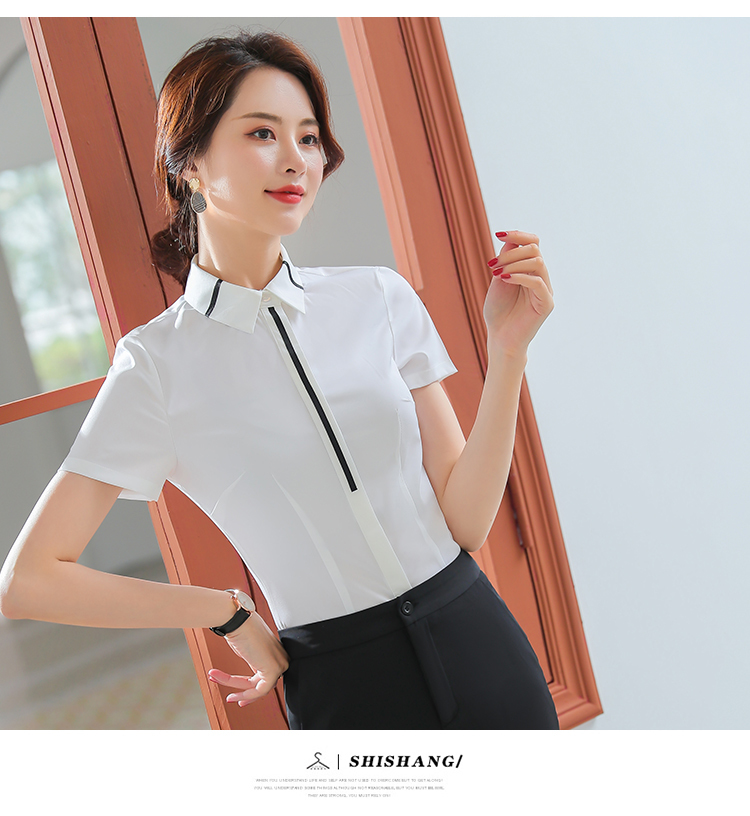 Commuter slim fit short-sleeved shirt 50-3781 short-sleeved shirt for women