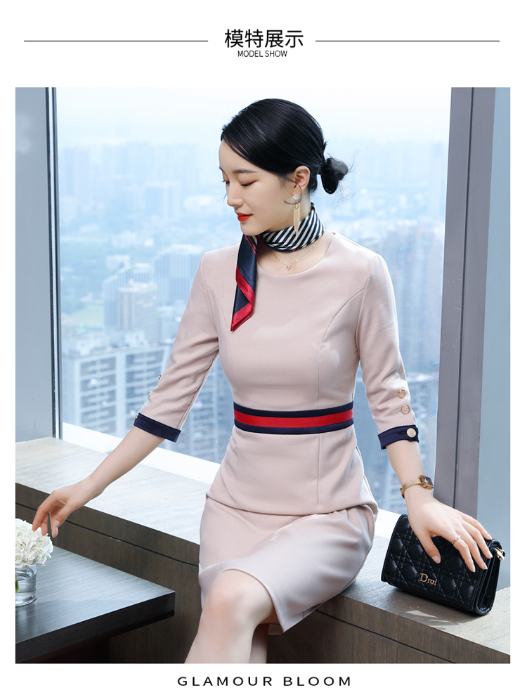 Workplace commuting waist professional dress for women DL1-532 dress