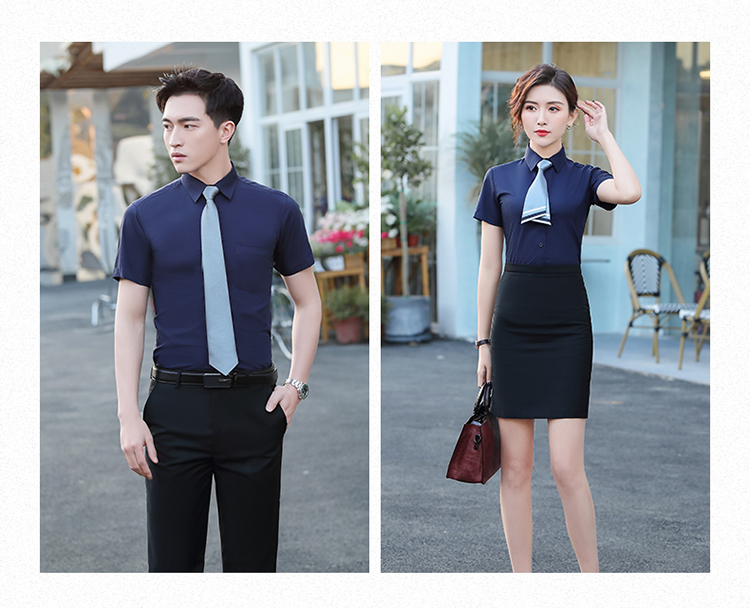 Business workplace commuting twill short-sleeved shirt 188-921 women shirt short-sleeved