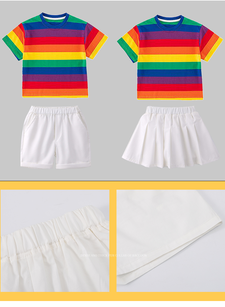 Breathable and soft rainbow youth cheerleading suit Z13-D101