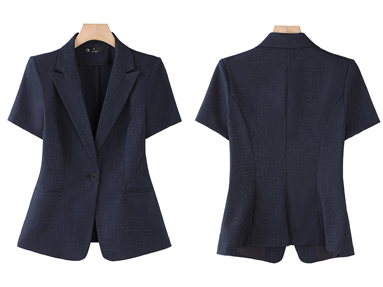 Peaked lapel mesh fabric business suit short-sleeved women suit DY6-8329+K330+Q130