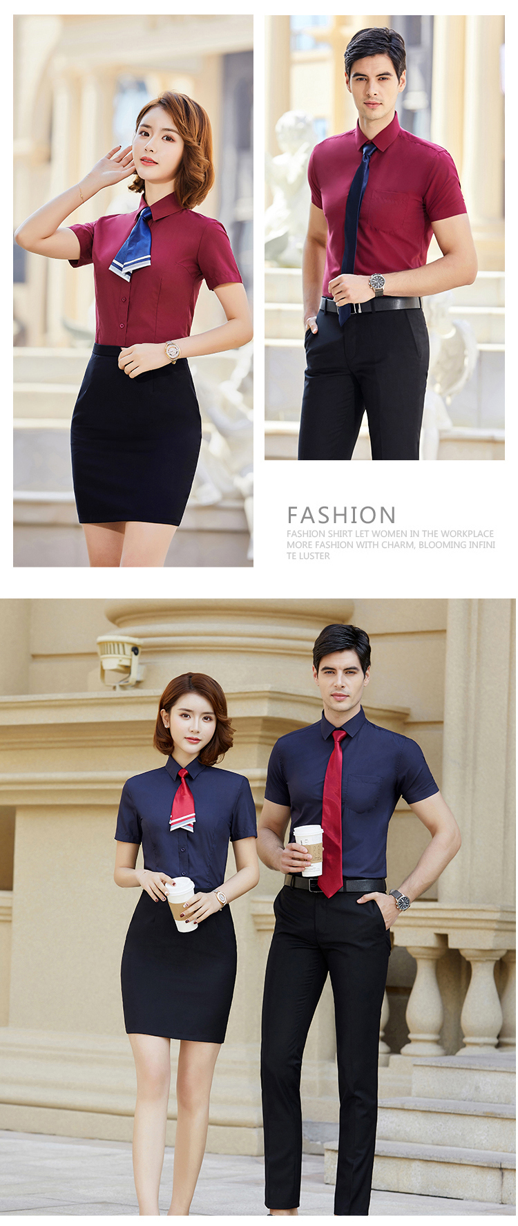 Fashion business professional modal plain short-sleeved shirt for men and women DQ1-8808-8818 shirt short sleeve