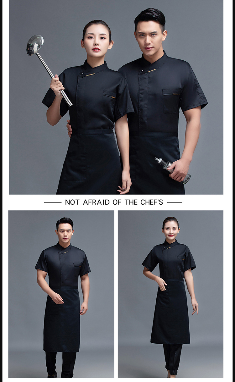 One-piece hotel restaurant chef uniform short-sleeved top H12-L024