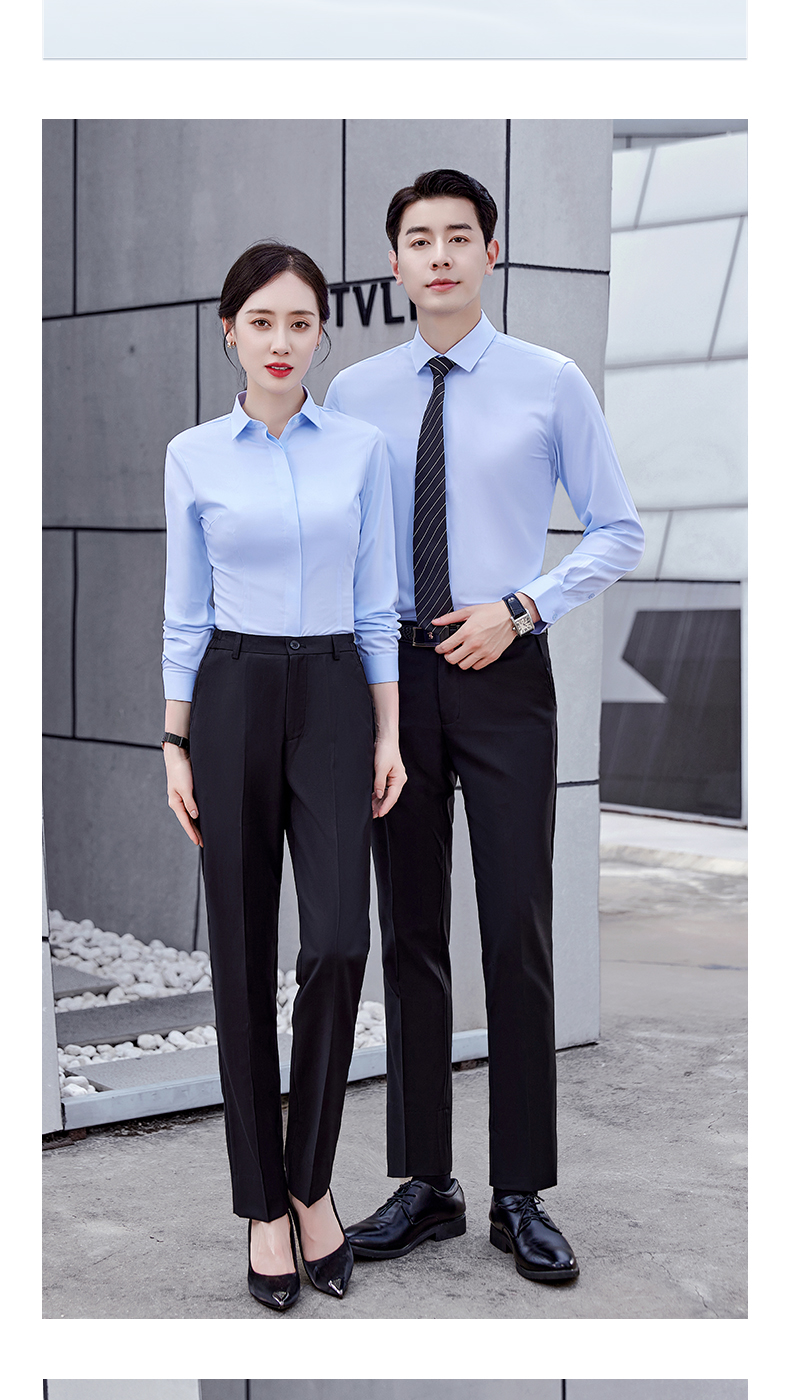 Three-proof technology bamboo charcoal fiber professional shirt 180-012-9K long sleeve women