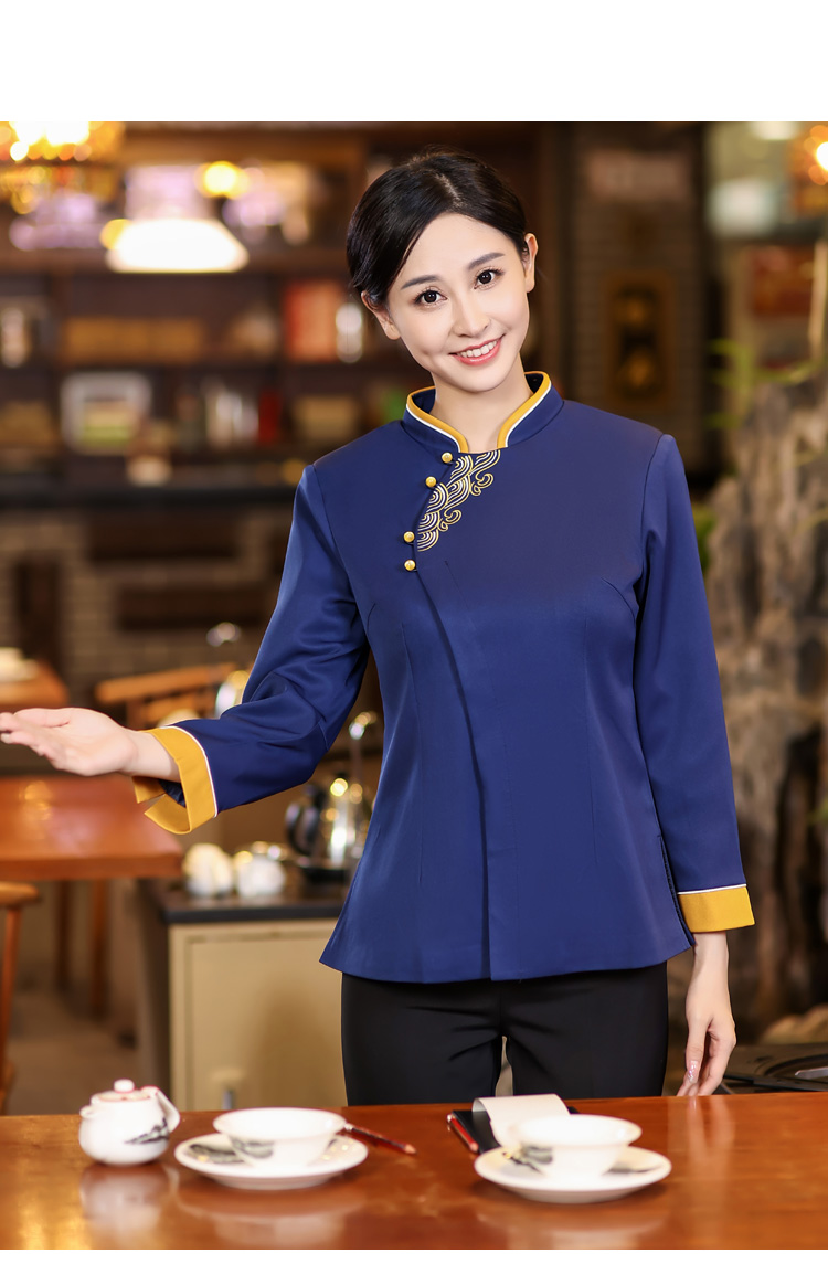 Water ripple long-sleeved chef uniform top HD3-21-C042 men long-sleeved top