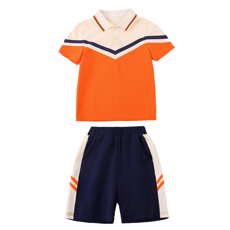 Loose fit apricot and orange school uniform set Z13-D98