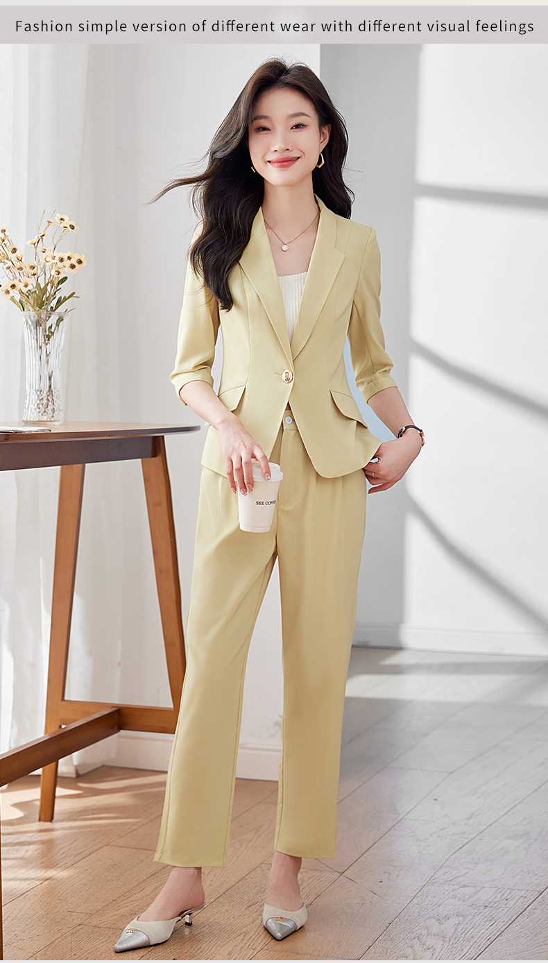 Smooth and delicate mid-length sleeves fashionable commuter suit 113-8950