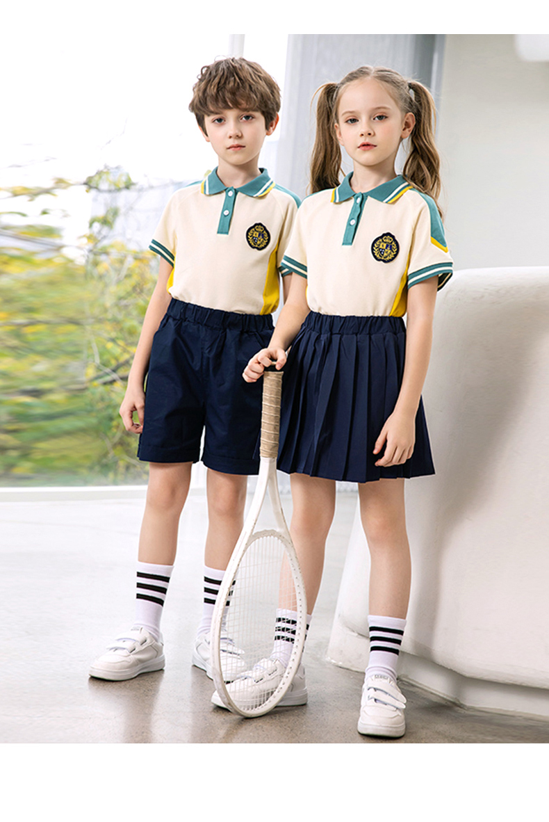 Children sports long-sleeved school uniform spring and autumn two-piece suit 215-9187