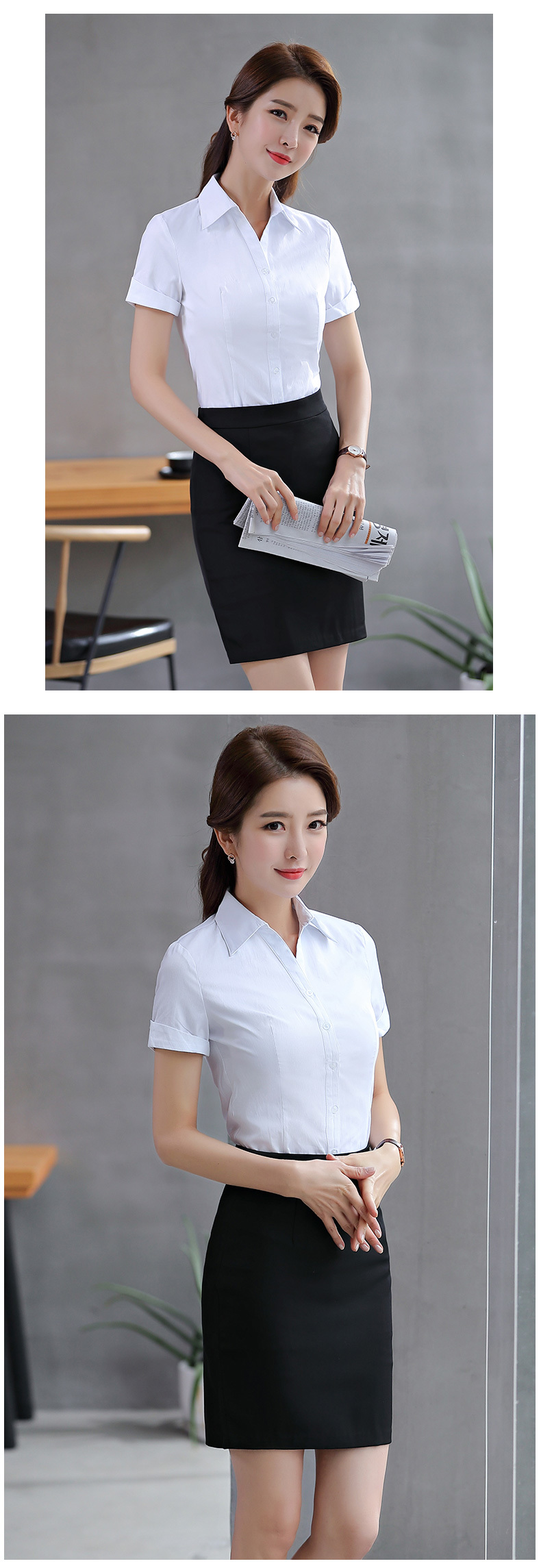 V-neck short-sleeved shirt female 126-6603 short-sleeved shirt female