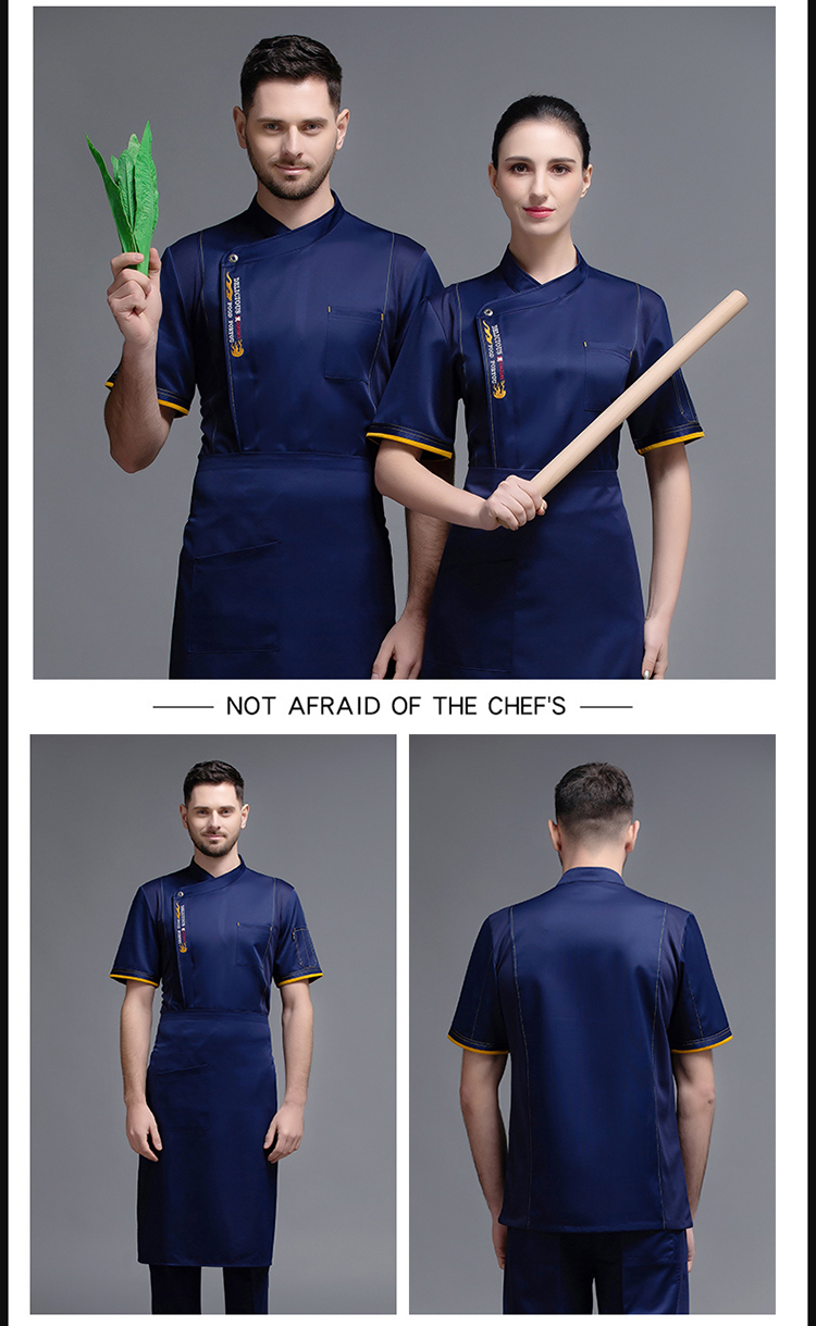 Flame Hotel Restaurant Chef Uniform Short Sleeve Top H12-L006