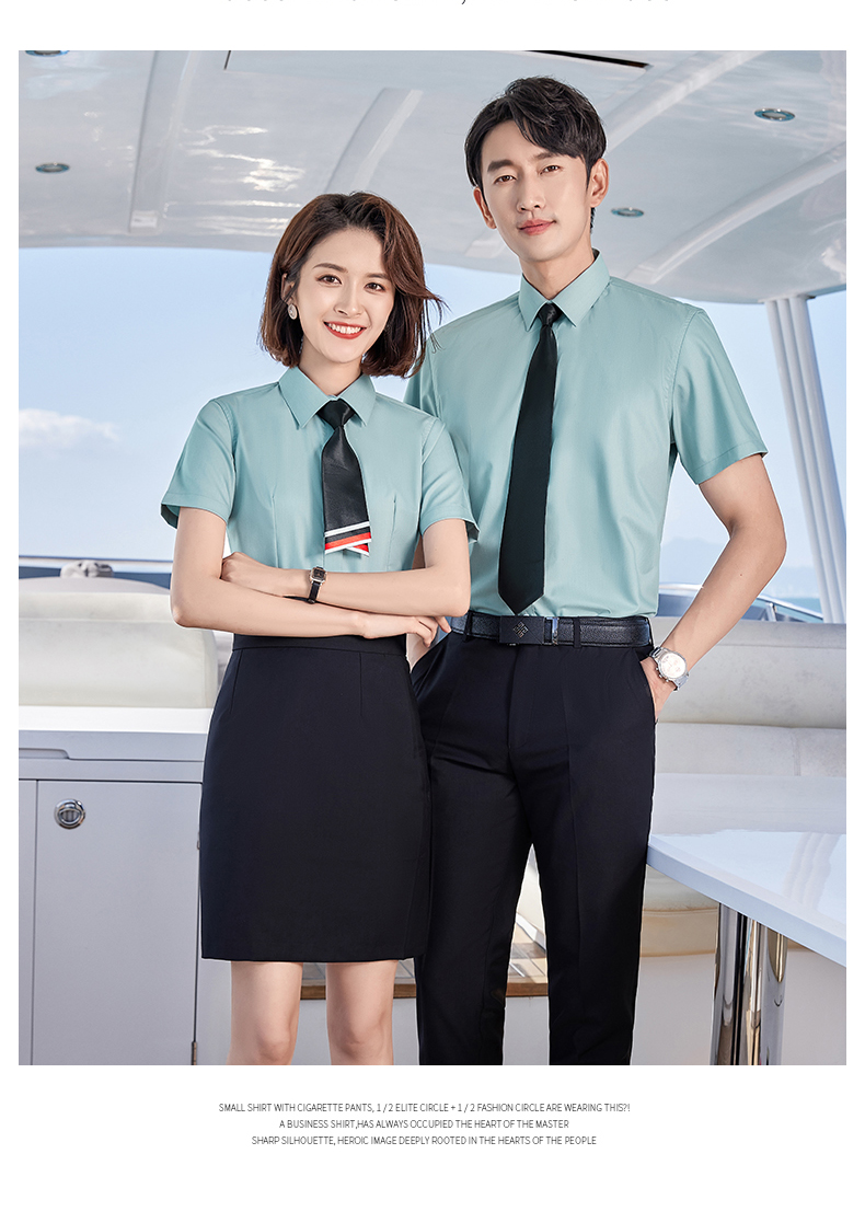 Bamboo fiber short-sleeved shirt couple style DQ1-1110 short-sleeved shirt