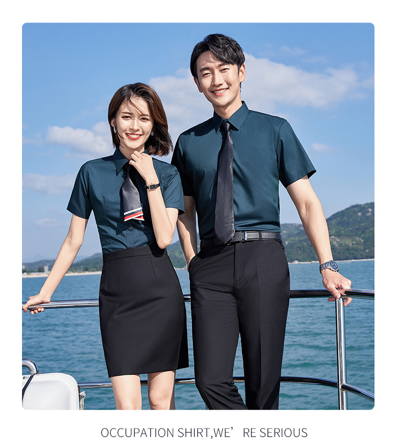 Bamboo fiber short-sleeved shirt couple style DQ1-1110 short-sleeved shirt