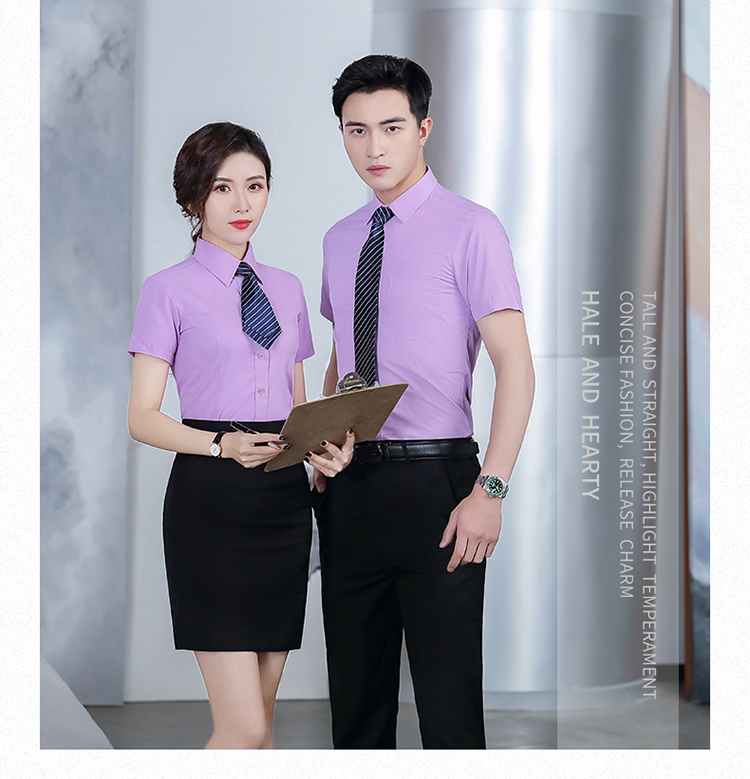 Business workplace commuting twill short-sleeved shirt 188-921 women shirt short-sleeved