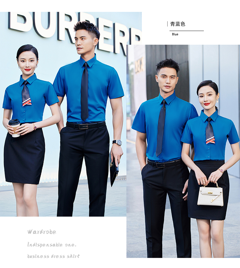 Classic bamboo fiber stretch workplace short-sleeved shirt men style DQ1-1110 short-sleeved men style