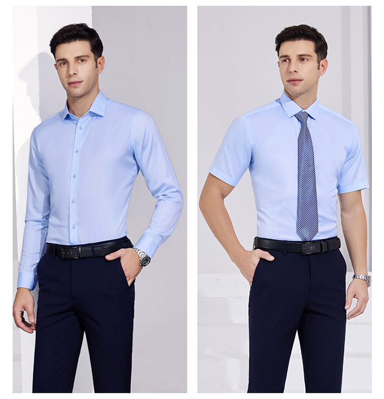 100s pure cotton business DP iron-free short-sleeved shirt 81-6618 men short-sleeved shirt