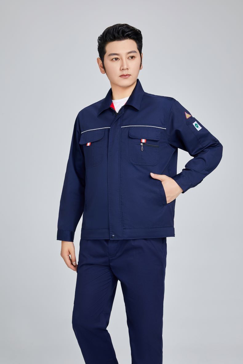 Anti-static thick gauze mesh long-sleeved workwear labor protection clothing suit 91-6601 suit