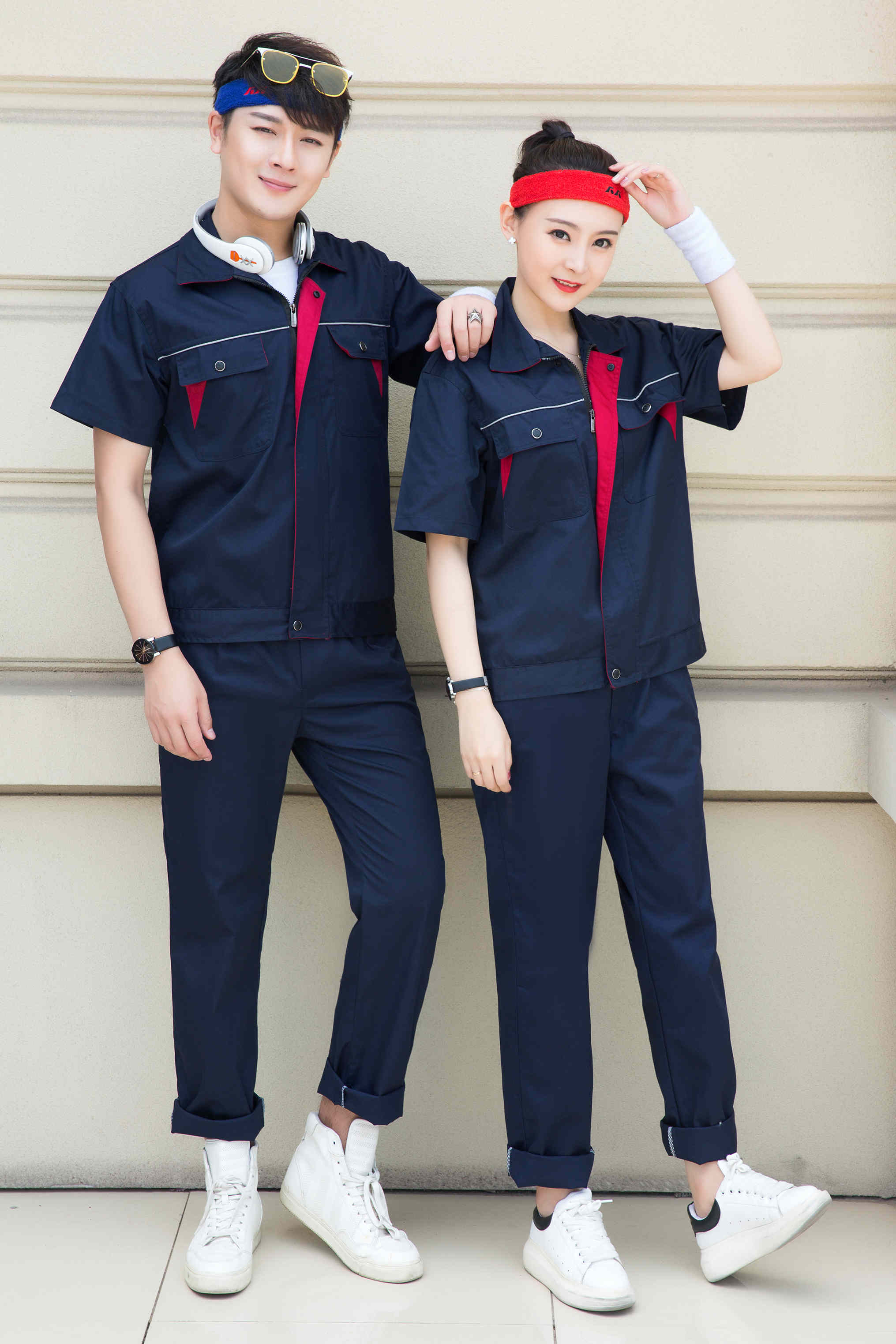 Full process polyester cotton fine twill short-sleeved workwear short-sleeved suit Z23-6612