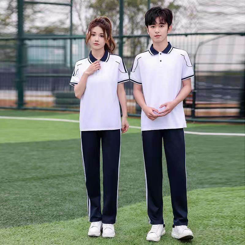 Summer sports elementary school middle school color matching school uniform short-sleeved suit KI2-2266 top