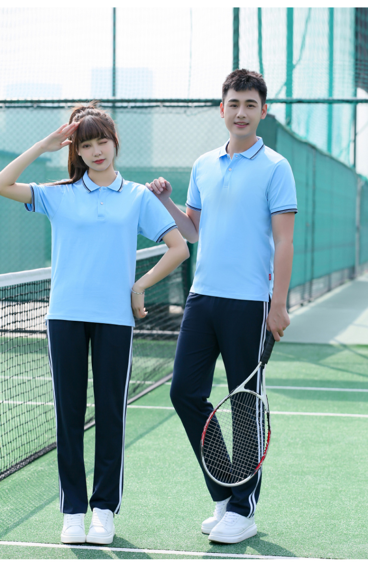 Fashion sports casual school uniform short-sleeved lapel suit universal KI2-5599 suit