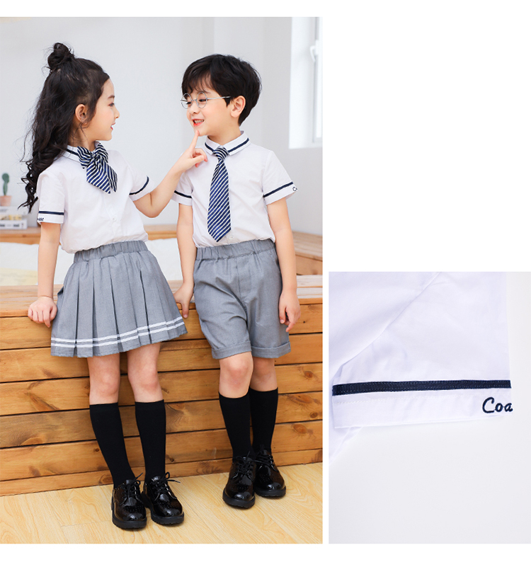 British style school uniform performance costume children teacher short-sleeved suit 894-2046