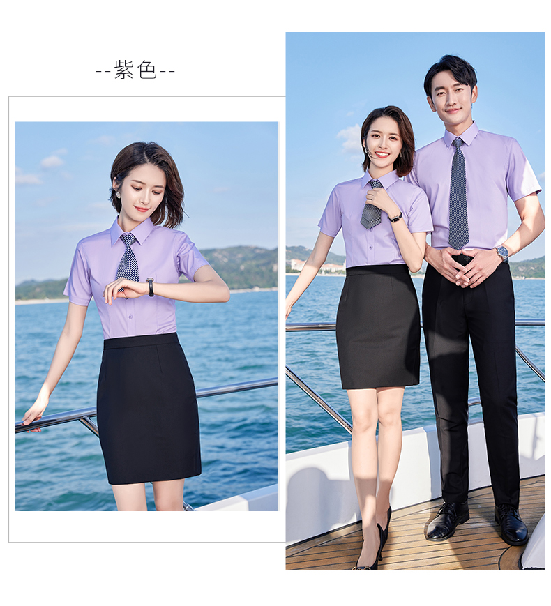 Bamboo fiber short-sleeved shirt couple style DQ1-1110 short-sleeved shirt