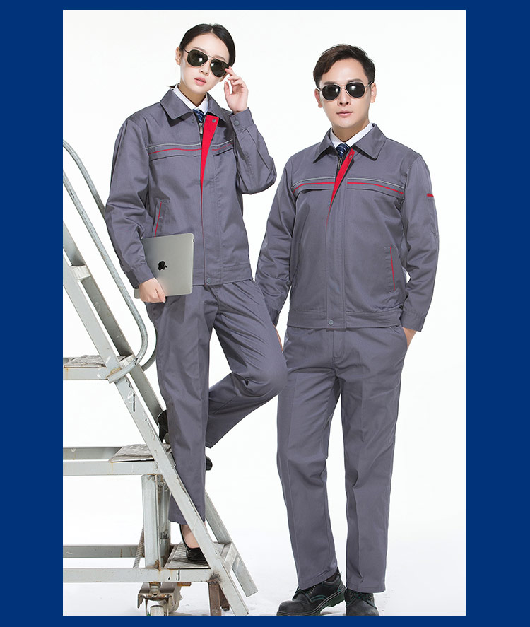 Full process polyester cotton thick yarn long sleeve work clothes G06-1608 suit