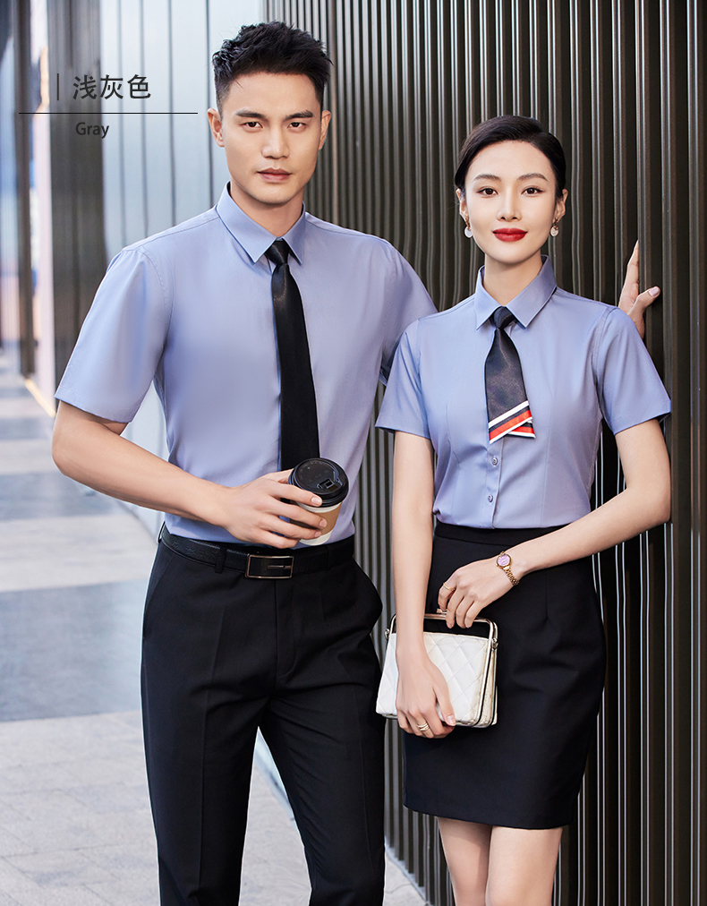 Classic bamboo fiber stretch workplace short-sleeved shirt men style DQ1-1110 short-sleeved men style