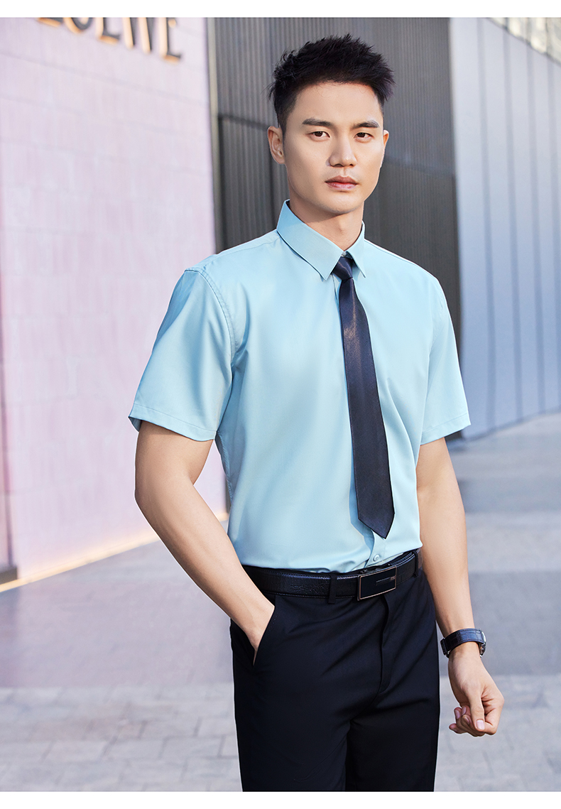 Classic bamboo fiber stretch workplace short-sleeved shirt men style DQ1-1110 short-sleeved men style