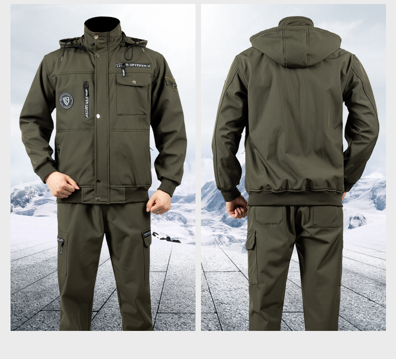 Thickened velvet, wear-resistant and scratch-resistant labor protection clothing suit B13-012 waterproof velvet suit