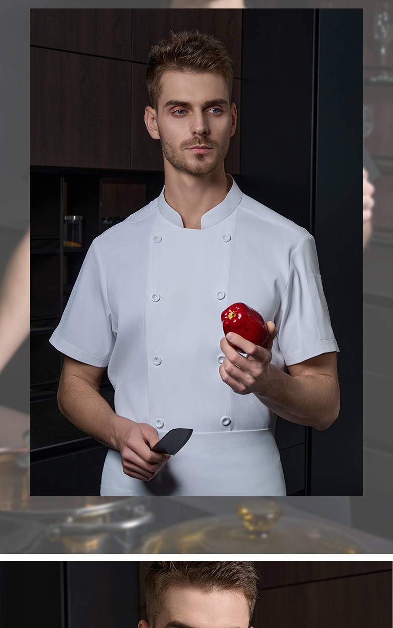 Twill cotton breathable double row short sleeve chef uniform H20-D24-5059