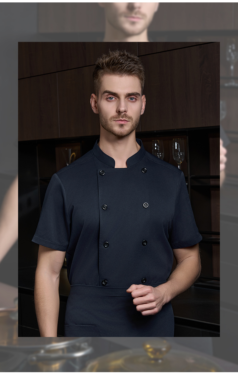 Twill cotton breathable double row short sleeve chef uniform H20-D24-5059